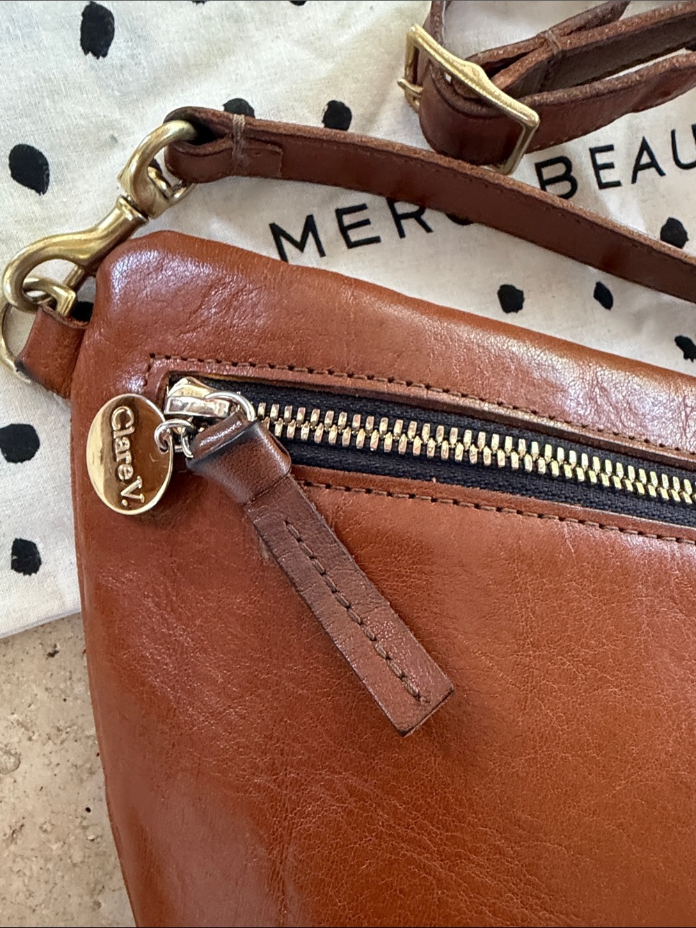 Clare V Grande Fanny Leather Belt Bag Rustic Miel - Picture 4 of 12